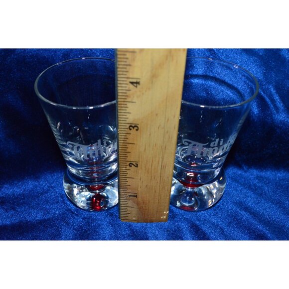 Vintage Di Amore Shot Glasses Set of 2 Rudy red Bubble Cordial Amaretto - Picture 3 of 8